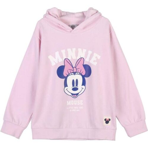 Sudadera Con Capucha Cotton Brushed Minnie Pink