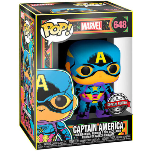 Figura Pop Marvel Captain America Black Light Exclusive - Imagen 4