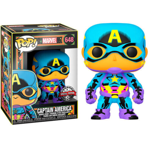 Figura Pop Marvel Captain America Black Light Exclusive - Imagen 3