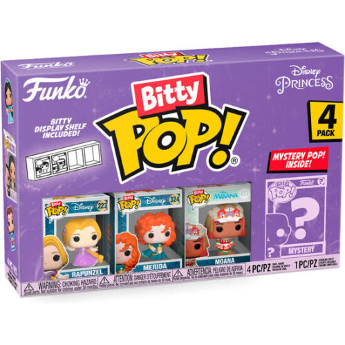 Blister 4 Figuras Bitty Pop Disney Princesas Rapunzel