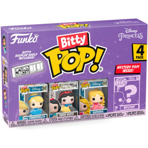 Blister 4 Figuras Bitty Pop Disney Princesas Cenicienta