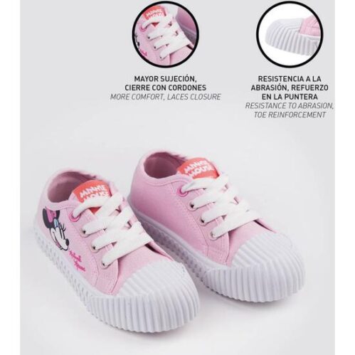 ZAPATILLA LONETA SUELA PVC CORDONES MINNIE PINK - Imagen 6