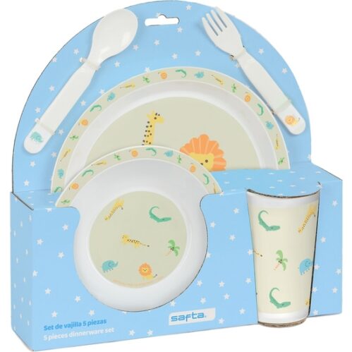 Set De Platos, Cubiertos Y Vaso Safta Preescolar &Quot;Selva&Quot;