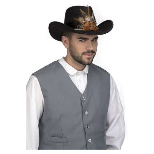 Sombrero Vaquero Con Plumas Marrón  59 Cm