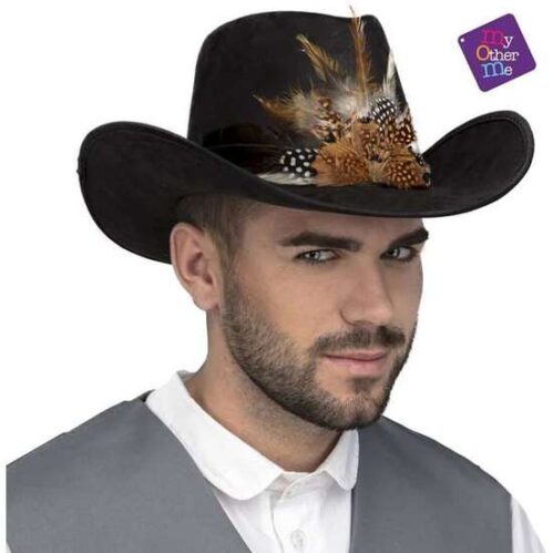 Sombrero Vaquero Con Plumas Marrón  59 Cm - Imagen 3