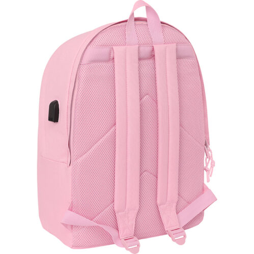 Mochila Doble Para Portatil 15,6&Quot;+Usb Real Madrid Chica Rosa - Imagen 3