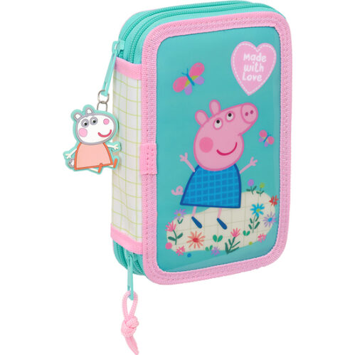 Plumier Doble Pqño 29 Pcs Peppa Pig &Quot;Pretty Flowers&Quot;