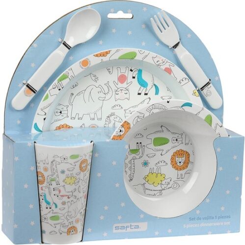 Set De Platos, Cubiertos Y Vaso Safta Preescolar &Quot;Zoo&Quot;