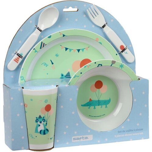 Set De Platos, Cubiertos Y Vaso Safta Preescolar &Quot;Fiesta&Quot;