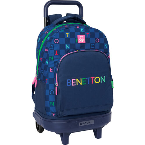 Mochila Gde. C/Ruedas Compact Extraible Benetton &Quot;Damero&Quot;