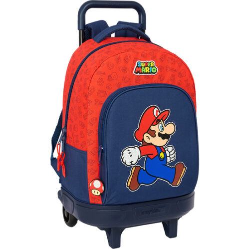 MOCHILA GDE. C/RUEDAS COMPACT EXTRAIBLE SUPER MARIO "TRICK"