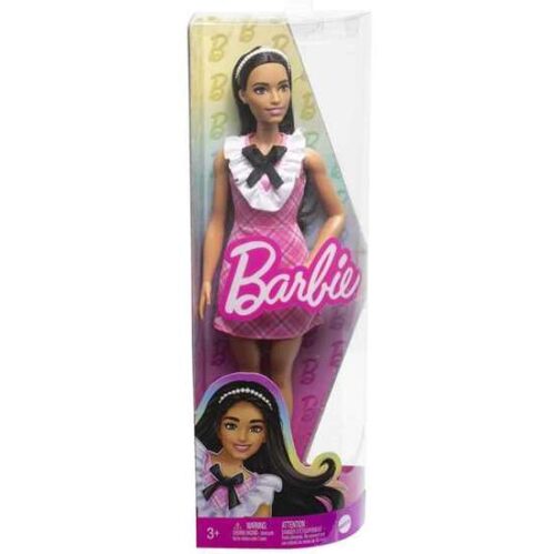 BARBIE FASHIONISTA VESTIDO TARTÁN ROSA - MODELOS SURTIDOS