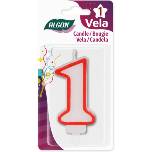 P24 Vela Blanca Con Borde Rojo 7Cm N.1 Algon - Imagen 3